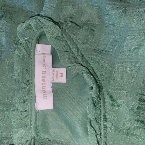 Monteau Green Short Sleeve Dress M - Picture 7 of 7